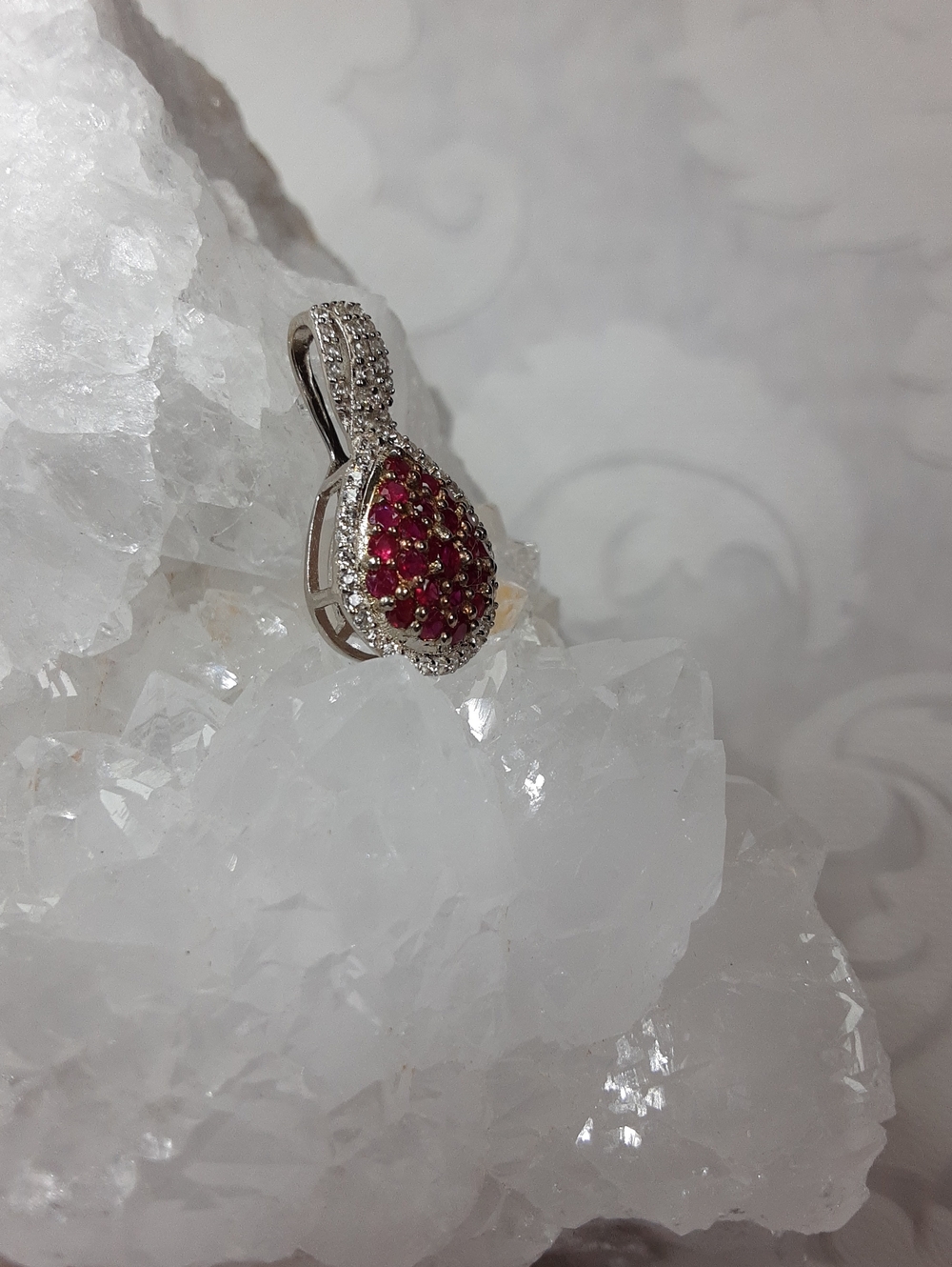 925 ruby pendant. - Picture 3 of 5